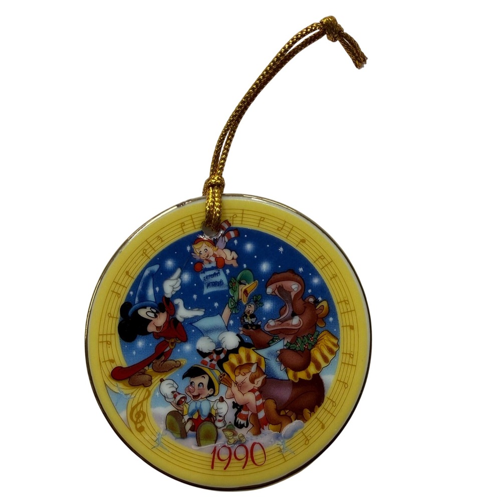 Vintage 1990 Disney Mickey Mouse Pinocchio Christmas Ornament